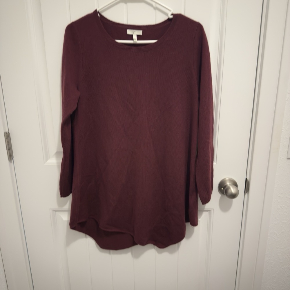 Joie Women's Wine Colored Sweater Stylish Pointed Bottom Wool/Cashmere Size S